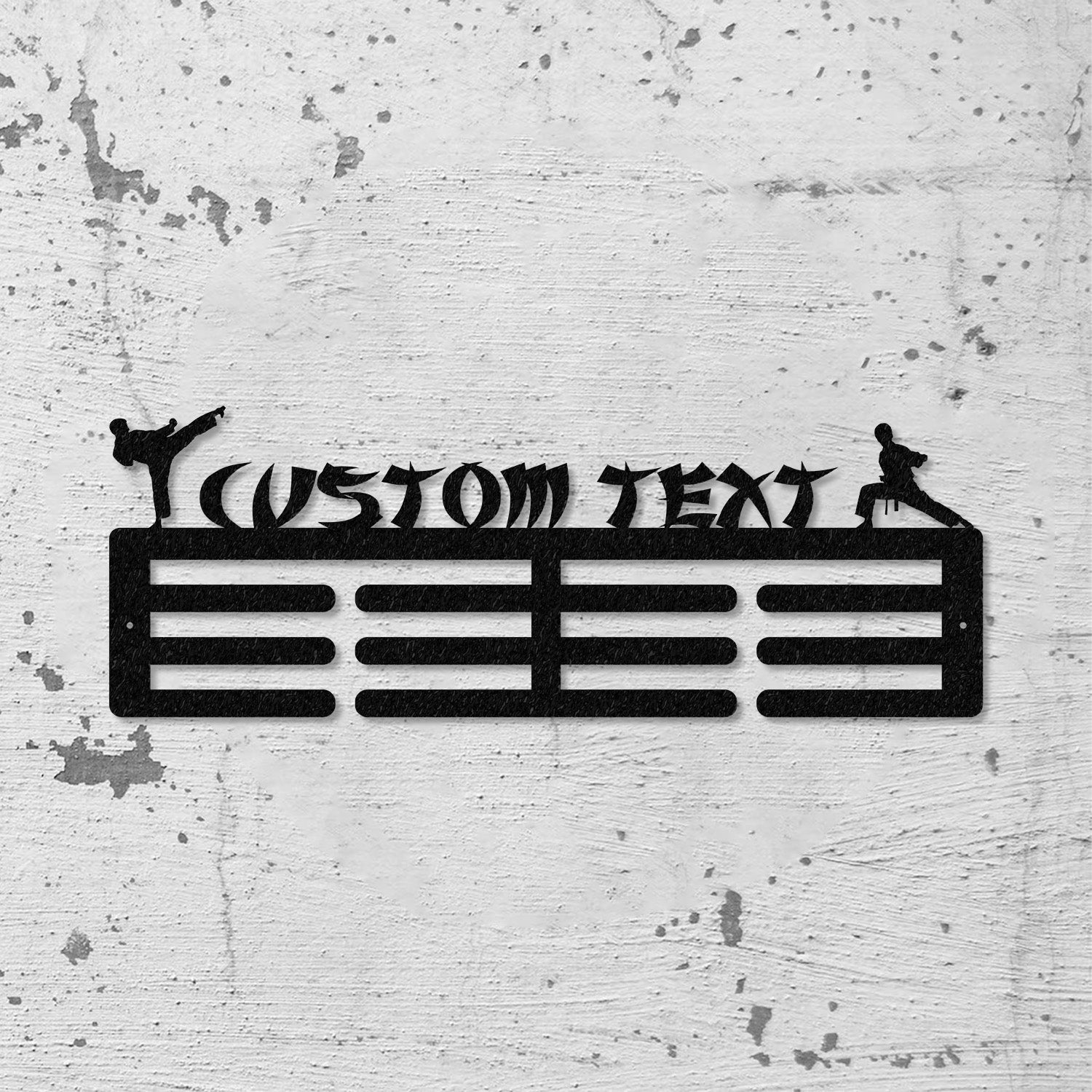 Karate Male Custom Name Medal Hanger Monogram - 12 Rungs for medals & Ribbons, Medal Display, Sports Medals, Kids Room Sports Decor, Karate
