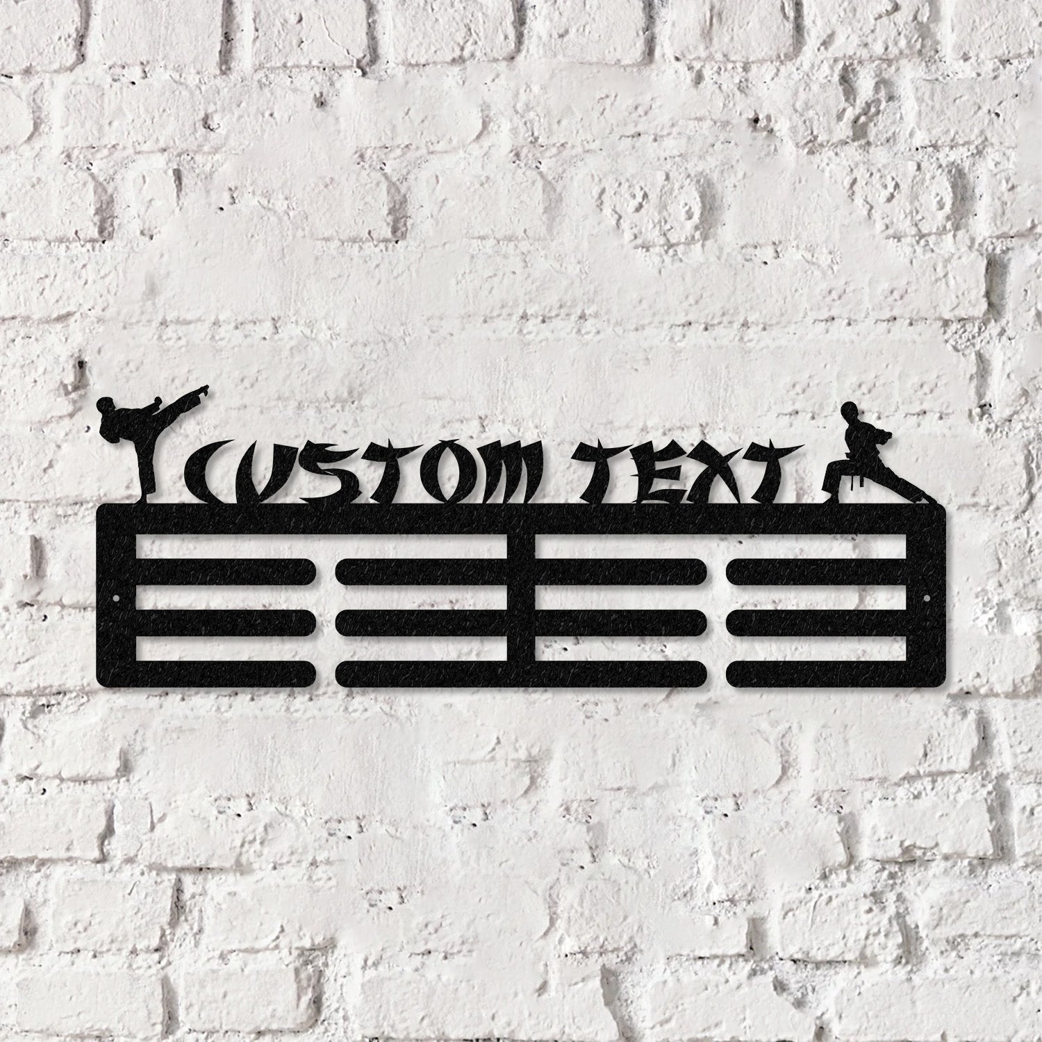 Karate Male Custom Name Medal Hanger Monogram - 12 Rungs for medals & Ribbons, Medal Display, Sports Medals, Kids Room Sports Decor, Karate