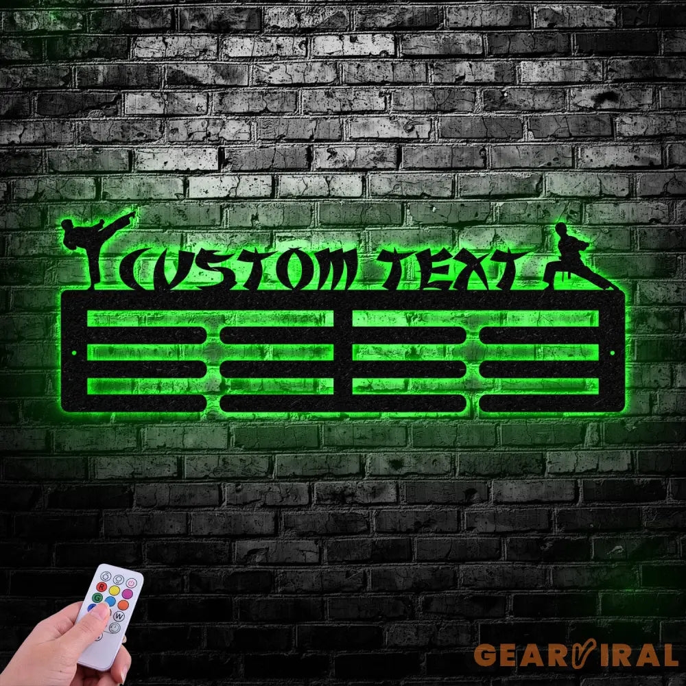 Karate Male Custom Name Medal Hanger Monogram - 12 Rungs for medals & Ribbons Medal Display Sports Medals Kids Room