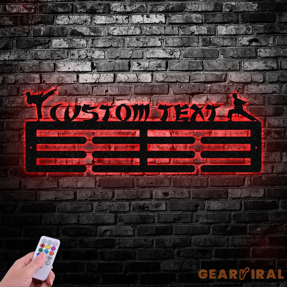 Karate Male Custom Name Medal Hanger Monogram - 12 Rungs for medals & Ribbons Medal Display Sports Medals Kids Room