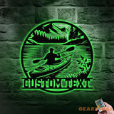 Kayak Enthusiast Name Metal LED Sign Personalized Family Name Metal Sign Family Wall Decor Personalized Wall Art