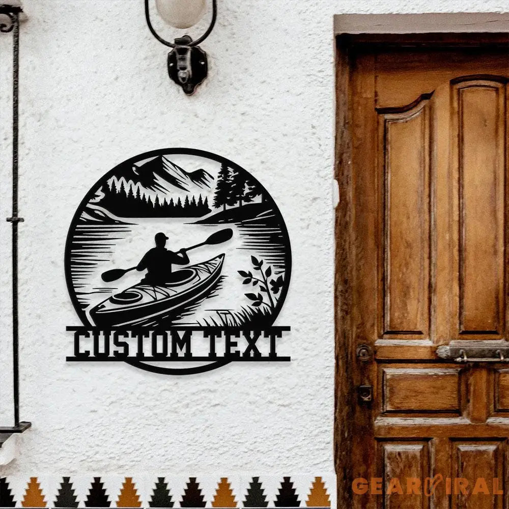 Kayak Enthusiast Name Metal LED Sign Personalized Family Name Metal Sign Family Wall Decor Personalized Wall Art