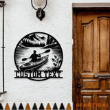 Kayak Enthusiast Name Metal LED Sign Personalized Family Name Metal Sign Family Wall Decor Personalized Wall Art