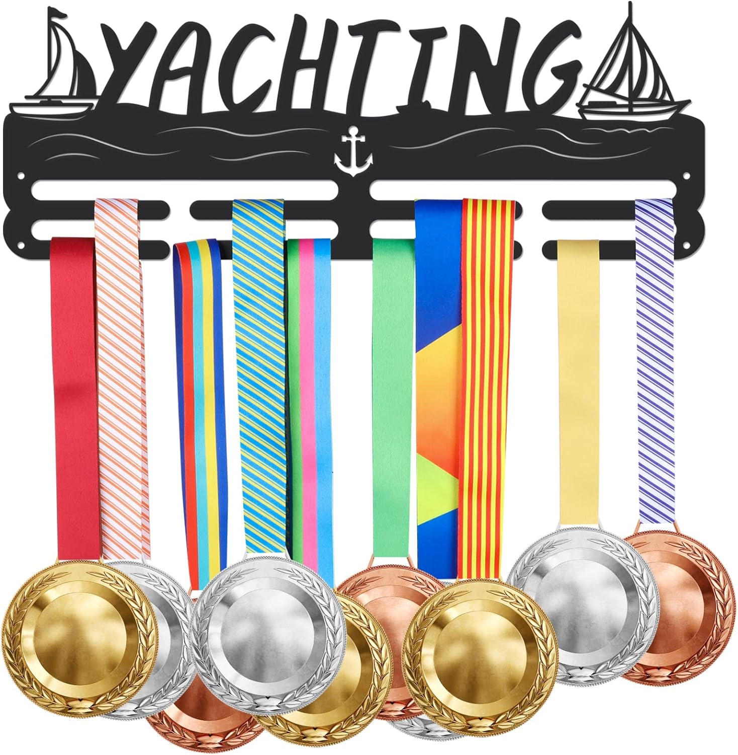 Kayaking Medal Display Rack for Water Sports Medal Display Holder Male Iron Wall Mounted Hooks for 40+ Awards Sports Ribbon Holder Display Wall Hanging Athlete Gift | GearViral
