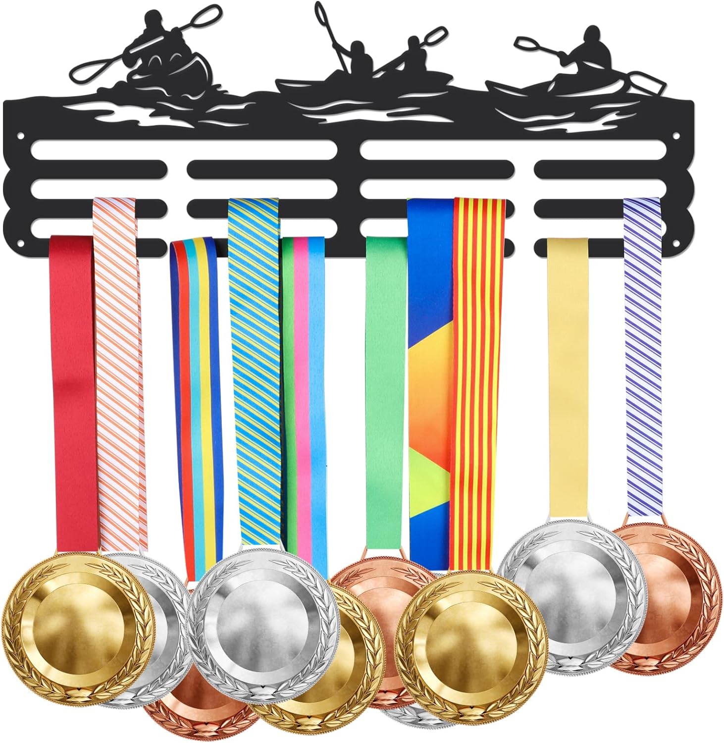 Kayaking Medal Display Rack for Water Sports Medal Display Holder Male Iron Wall Mounted Hooks for 40+ Awards Sports Ribbon Holder Display Wall Hanging Athlete Gift | GearViral