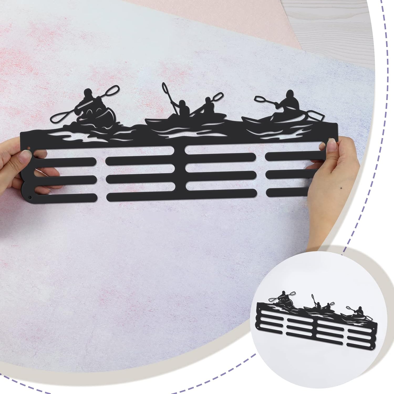 Kayaking Medal Display Rack for Water Sports Medal Display Holder Male Iron Wall Mounted Hooks for 40+ Awards Sports Ribbon Holder Display Wall Hanging Athlete Gift | GearViral