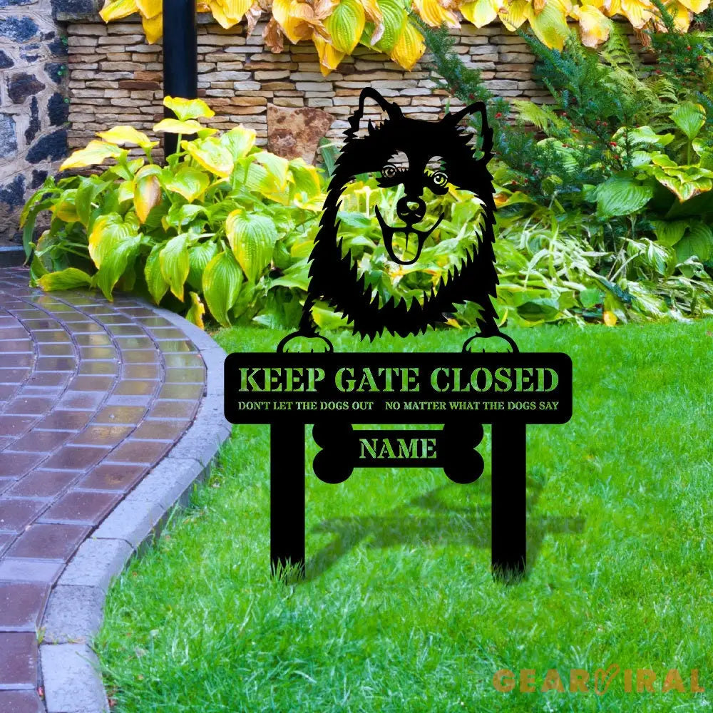 Keep The Gate Close Metal Garden Stake Dog Garden Decor Personalize Dog Metal Sign - Housewarming Dog Lover