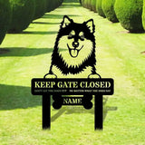 Keep The Gate Close Metal Garden Stake Dog Garden Decor Personalize Dog Metal Sign - Housewarming Dog Lover