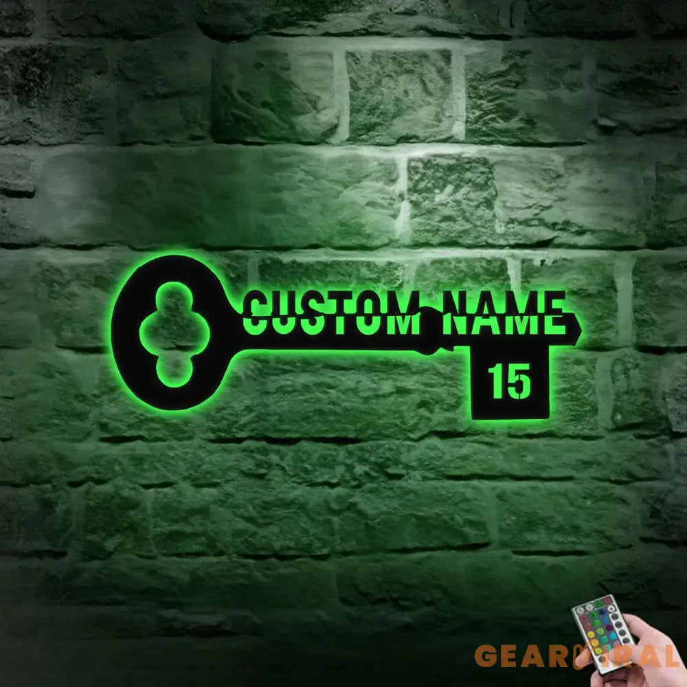 Key Custom Address Number Metal LED Sign Personalized Family Name Metal Sign Family Wall Decor Personalized Wall Art
