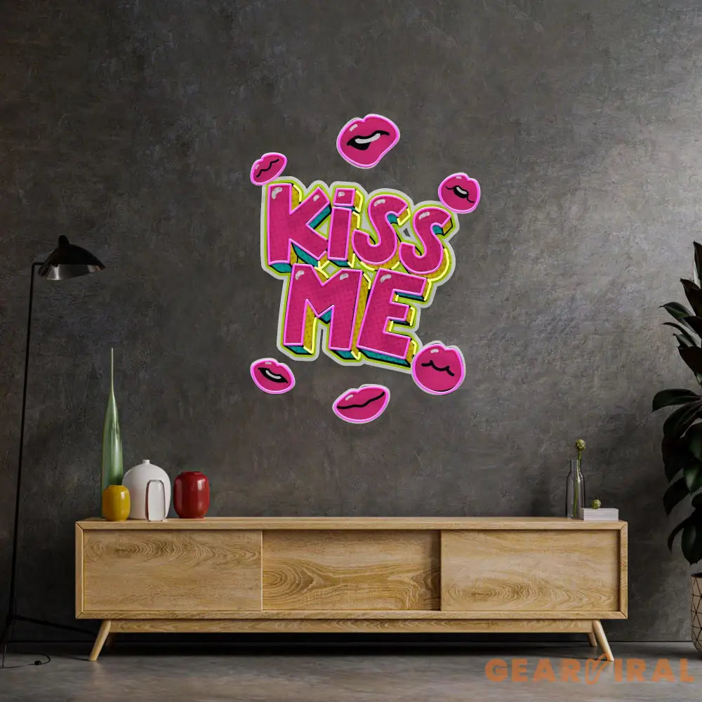 Kiss Me Led Neon Acrylic Artwork