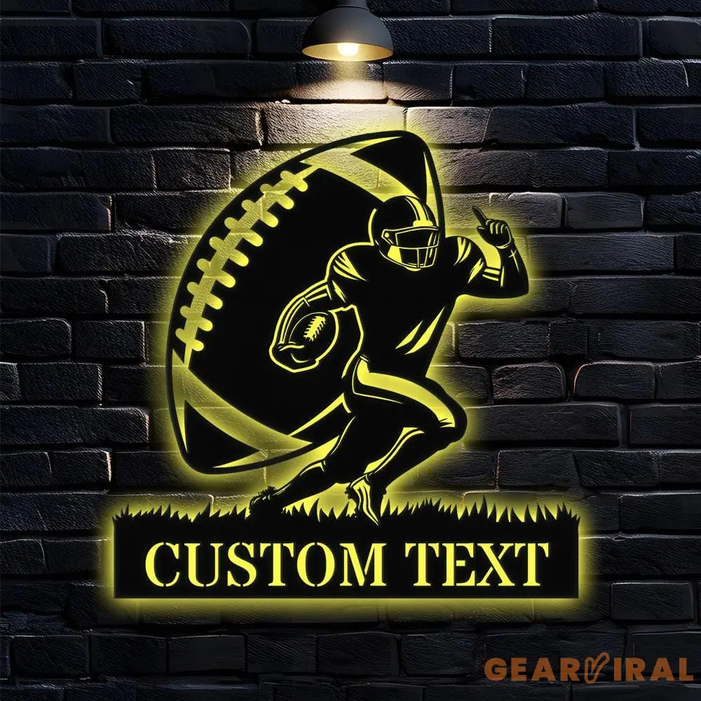 Kneeling Football Game Custom Name Metal Sign with LED Lights Personalized Family Name Metal Sign Personalized Wall Art