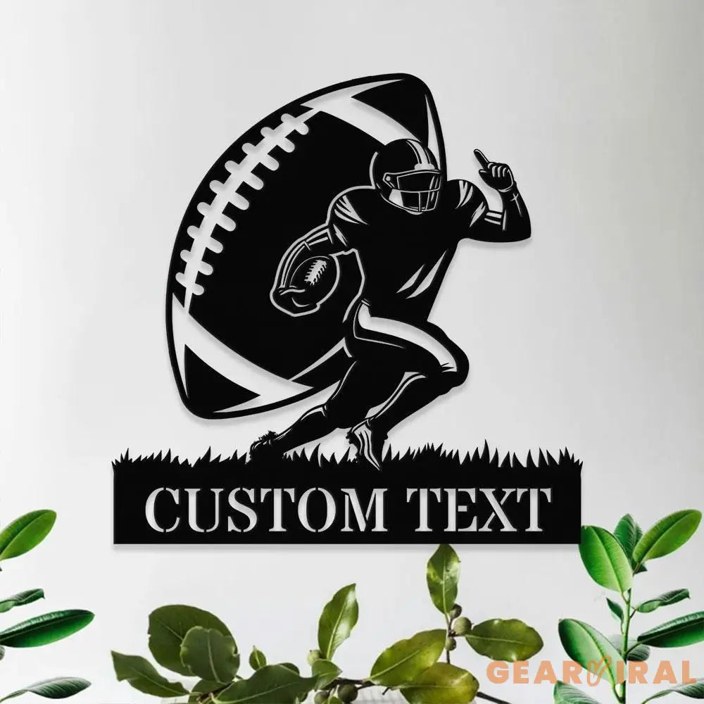 Kneeling Football Game Custom Name Metal Sign with LED Lights Personalized Family Name Metal Sign Personalized Wall Art