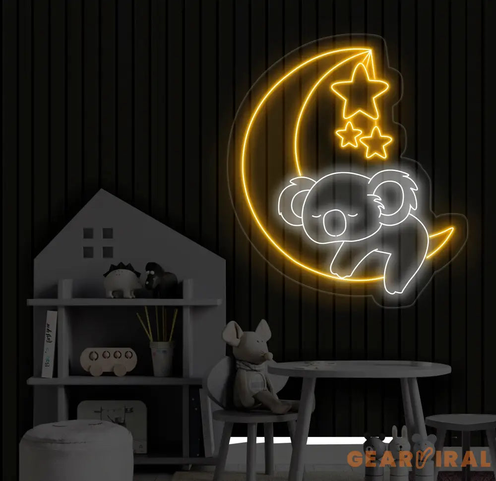 Koala Bear Neon Light - Cute Animal LED Sign Koala Bedroom Decor Neon Wall Art for Home Adorable Koala Neon Light