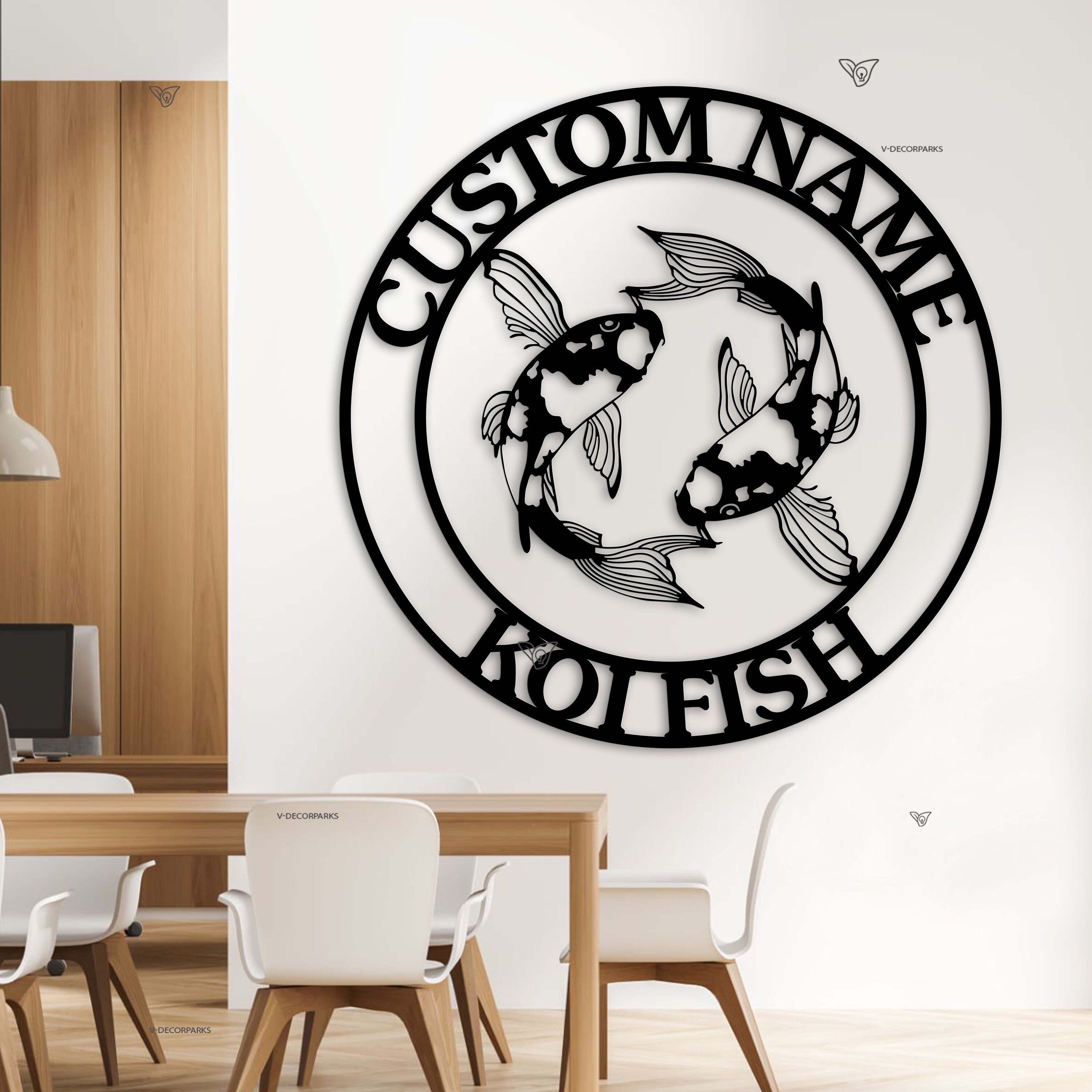 Koi fish metal wall art LED - Yin Yang wall art - Fish metal wall decor - Fish metal wall art | GearViral