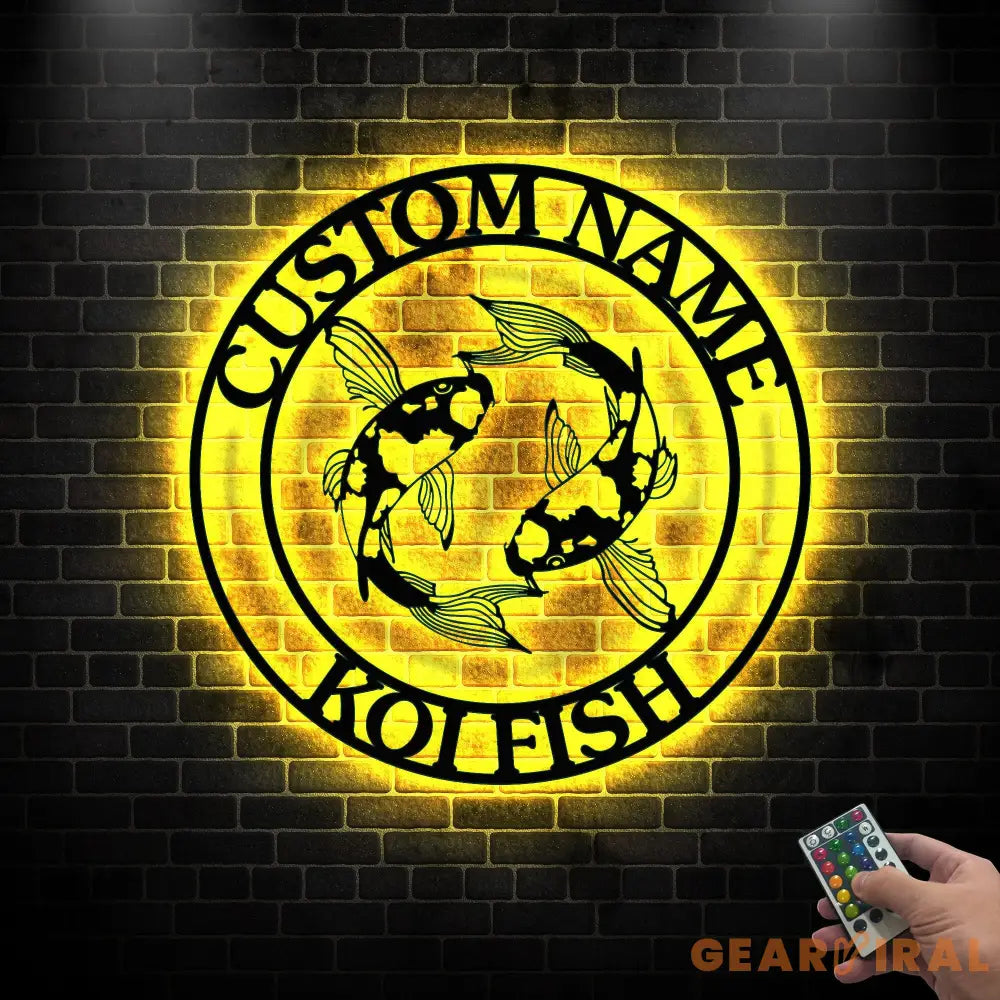 Koi fish metal wall art LED - Yin Yang wall art - Fish metal wall decor - Fish metal wall art | GearViral