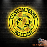 Koi fish metal wall art LED - Yin Yang wall art - Fish metal wall decor - Fish metal wall art | GearViral