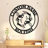 Koi fish metal wall art LED - Yin Yang wall art - Fish metal wall decor - Fish metal wall art | GearViral