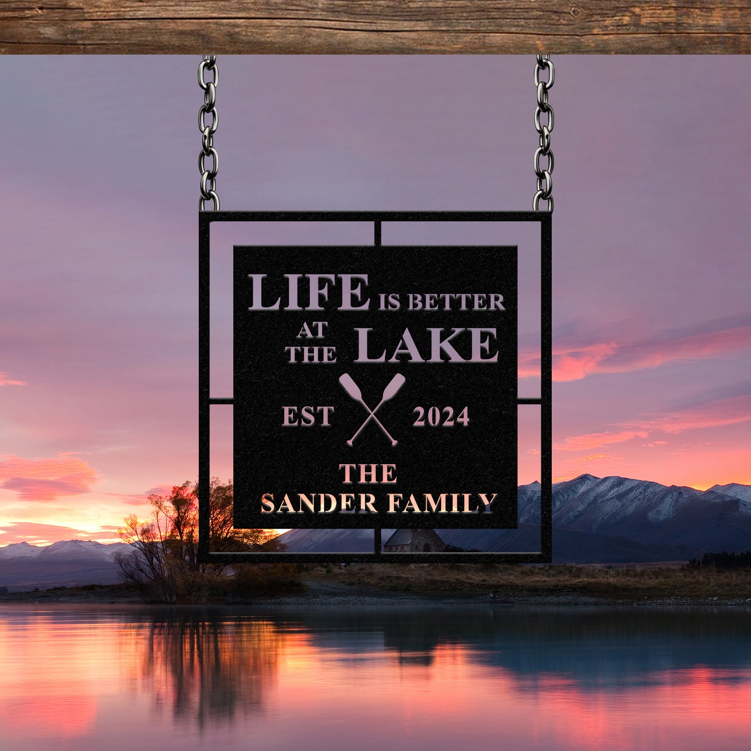 Personalized Life Is Better At Lake House Metal Sign, Forest Lake Sign, Custom Lake House Name Sign, Camping Metal Sign, Lake House Decor