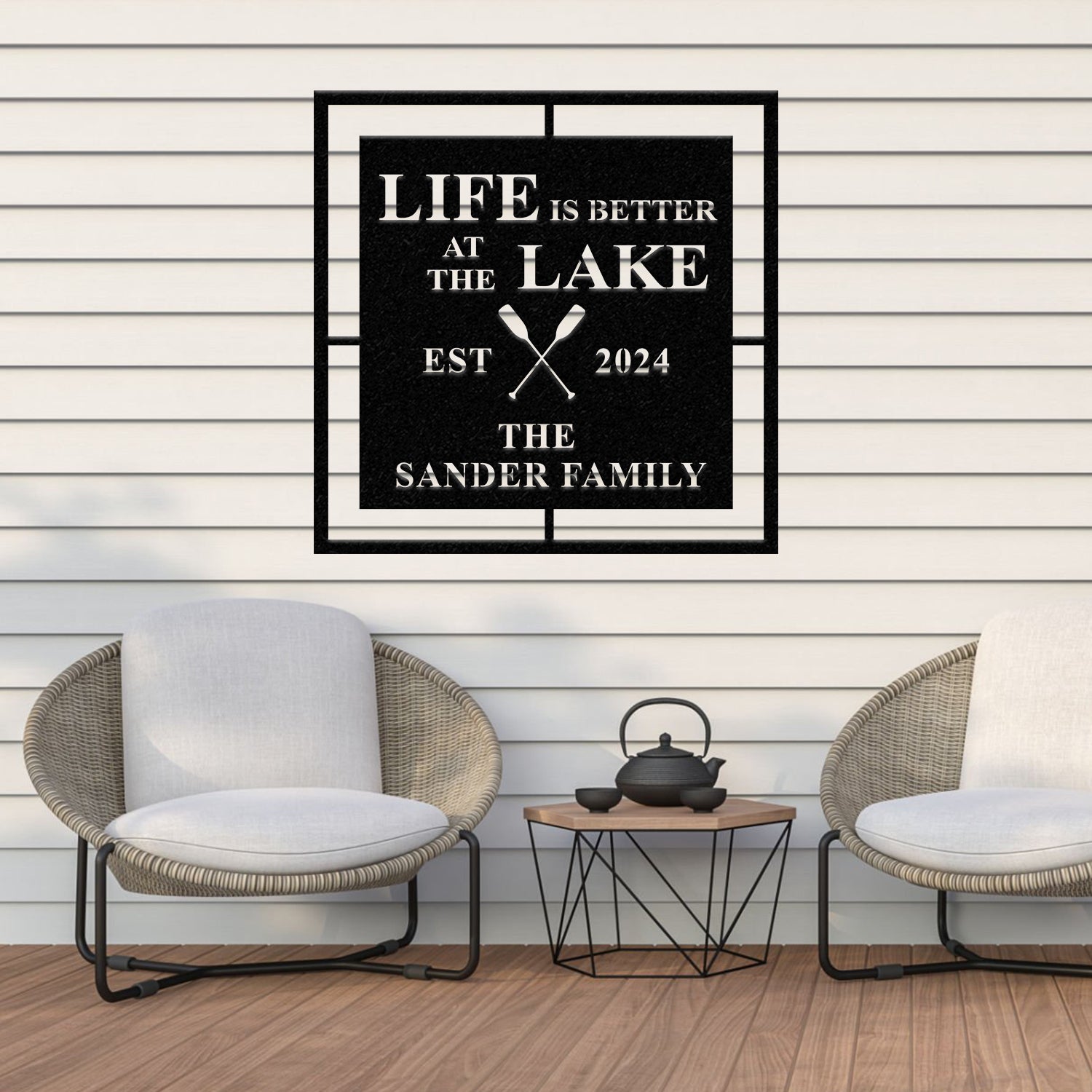 Personalized Life Is Better At Lake House Metal Sign, Forest Lake Sign, Custom Lake House Name Sign, Camping Metal Sign, Lake House Decor