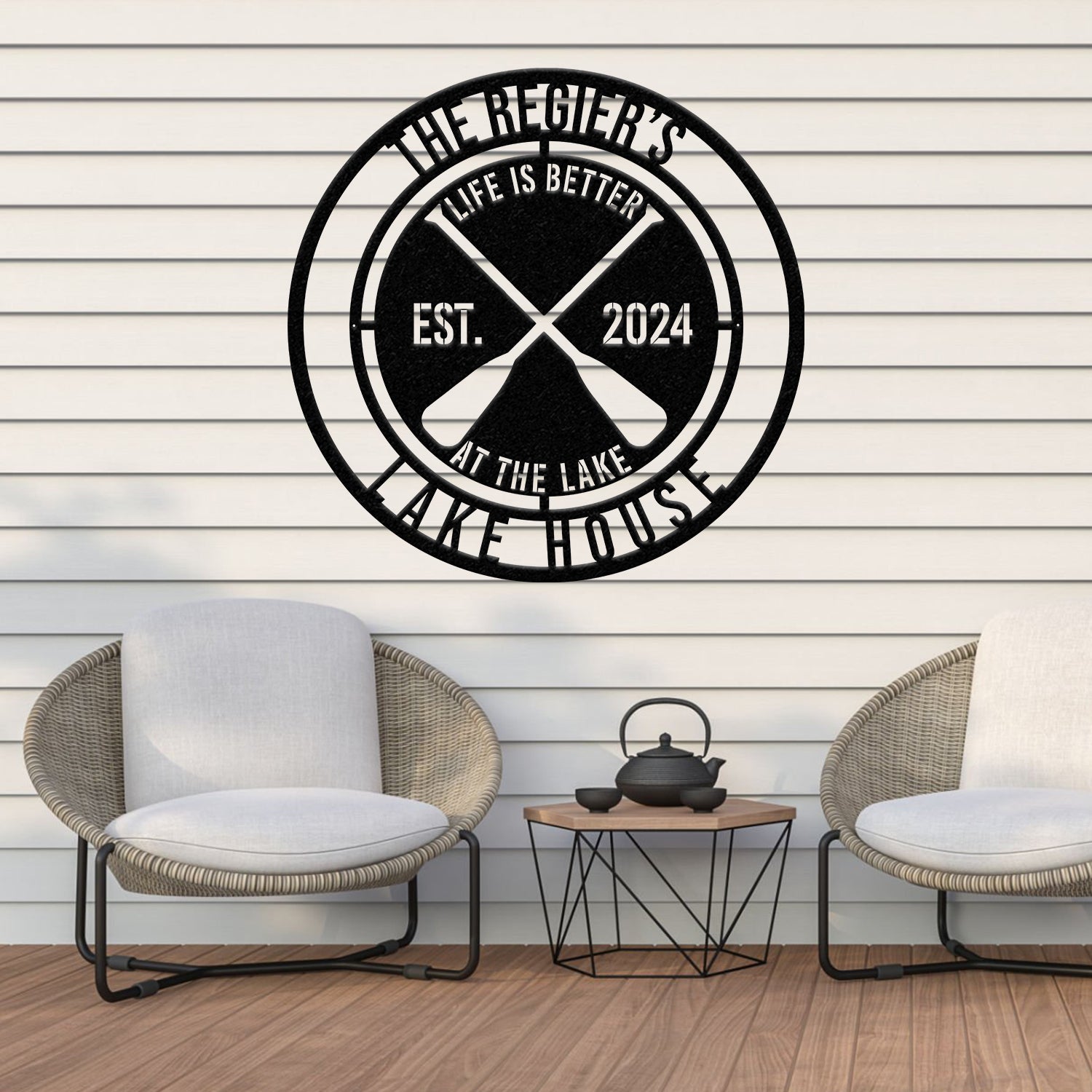 Custom Lake House Metal Sign, Family Lake House Sign, Personalized Family Name Sign, Lakehouse Decor, Home Decor, Lake House Gift