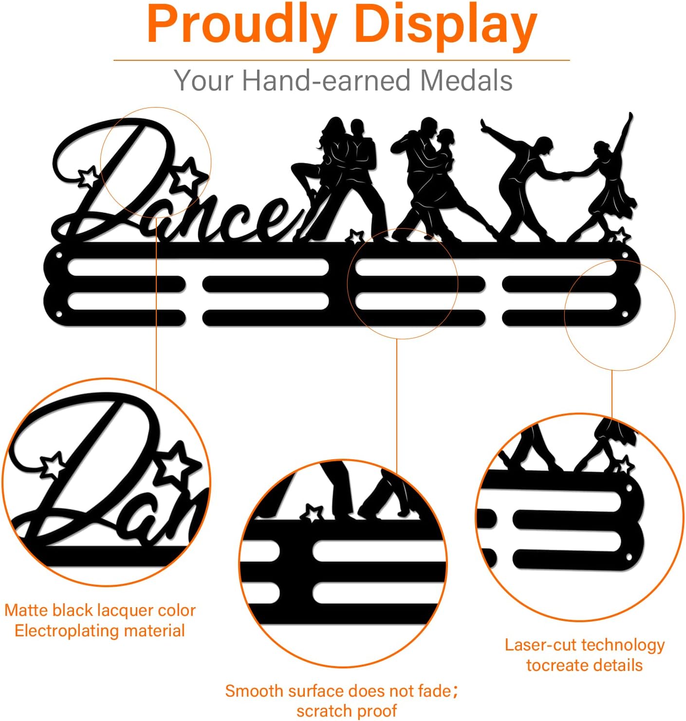 Latin Dance Medal Display Rack for Double Dance Medal Display Holder Male Iron Wall Mounted Hooks for 40+ Awards Sports Ribbon Holder Display Wall Hanging Dancers Gift | GearViral