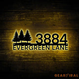 LED Address Metal Art Sign - LED Plug In Light up address plaque Sign - Metal House Numbers - Metal House Number