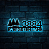 LED Address Metal Art Sign - LED Plug In Light up address plaque Sign - Metal House Numbers - Metal House Number