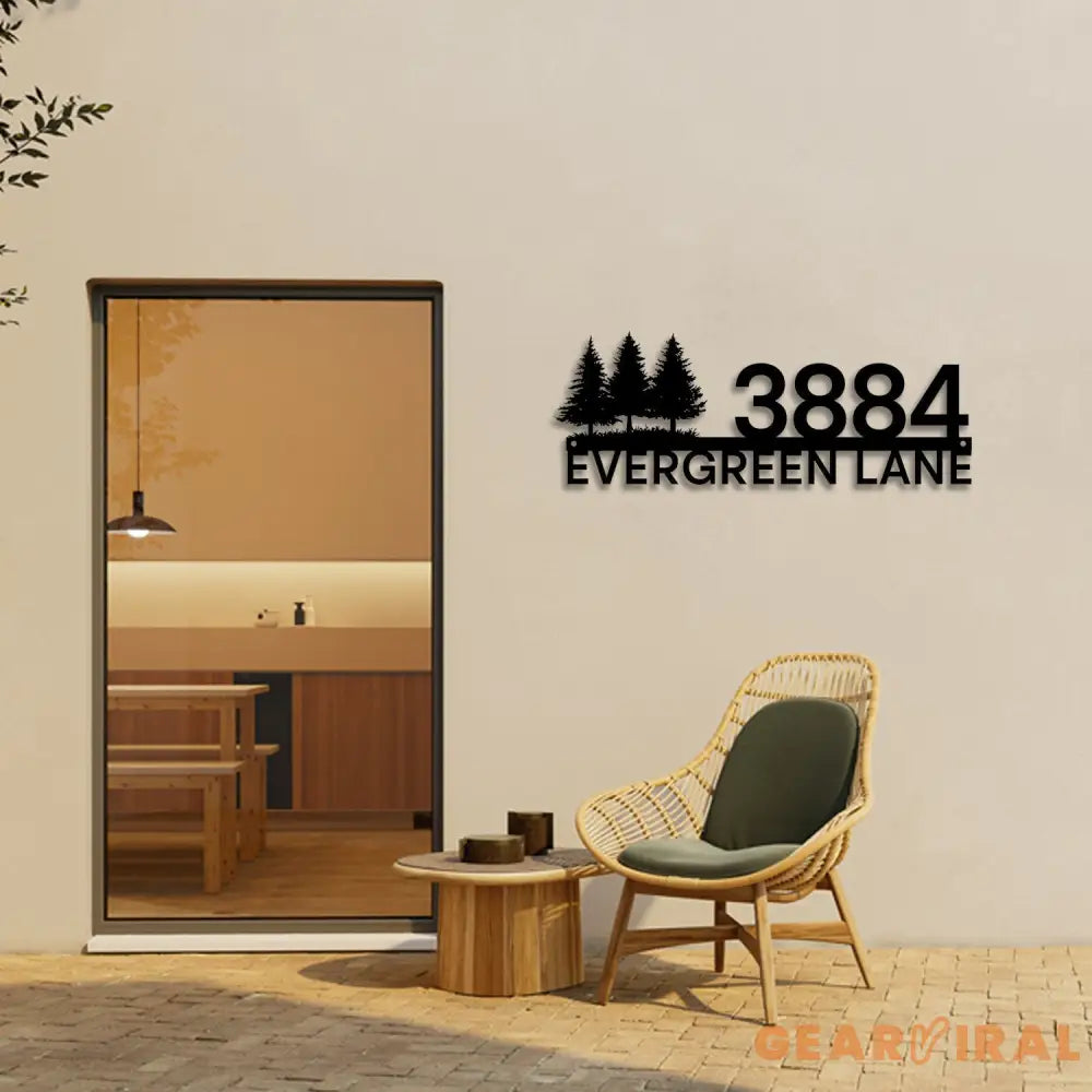 LED Address Metal Art Sign - LED Plug In Light up address plaque Sign - Metal House Numbers - Metal House Number