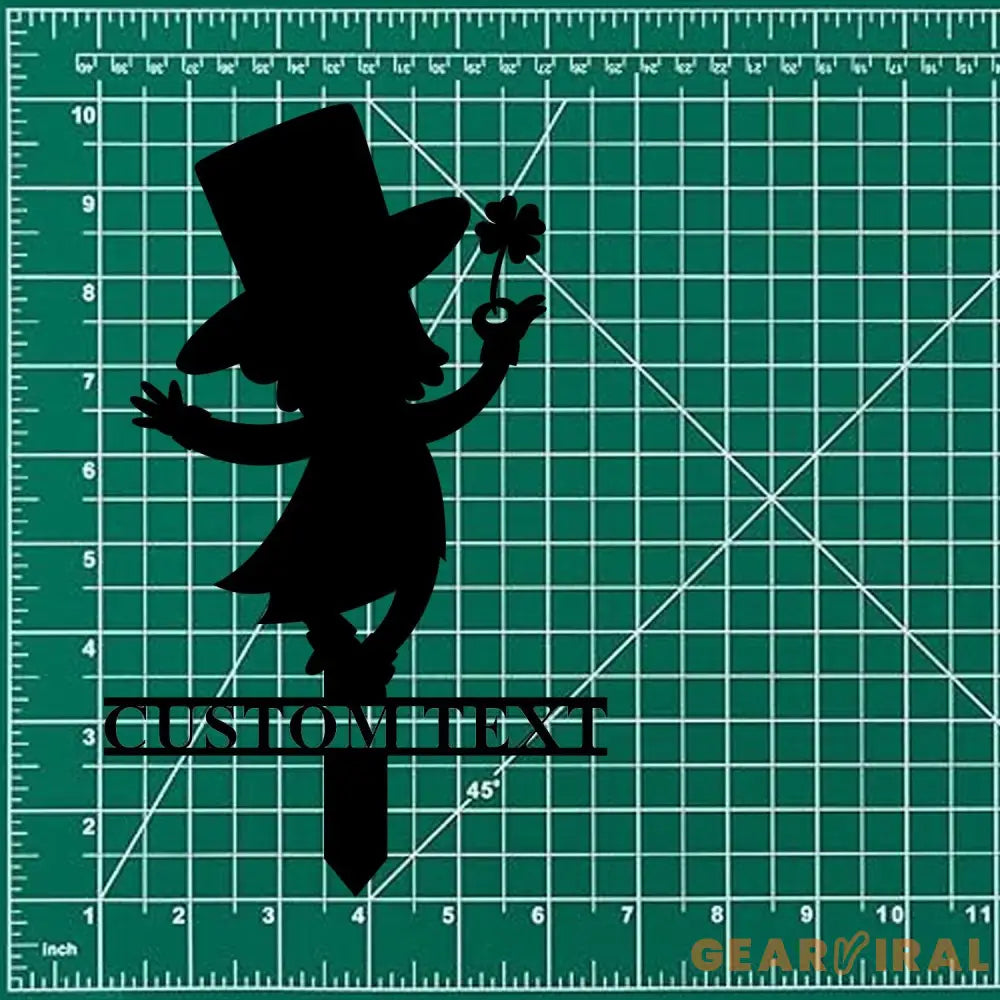 Leprachaun Gnomes House Garden Sign Gnomes Metal Stake Personalized Name Yard Sign Outdoor Door Garden Decor Metal Sign