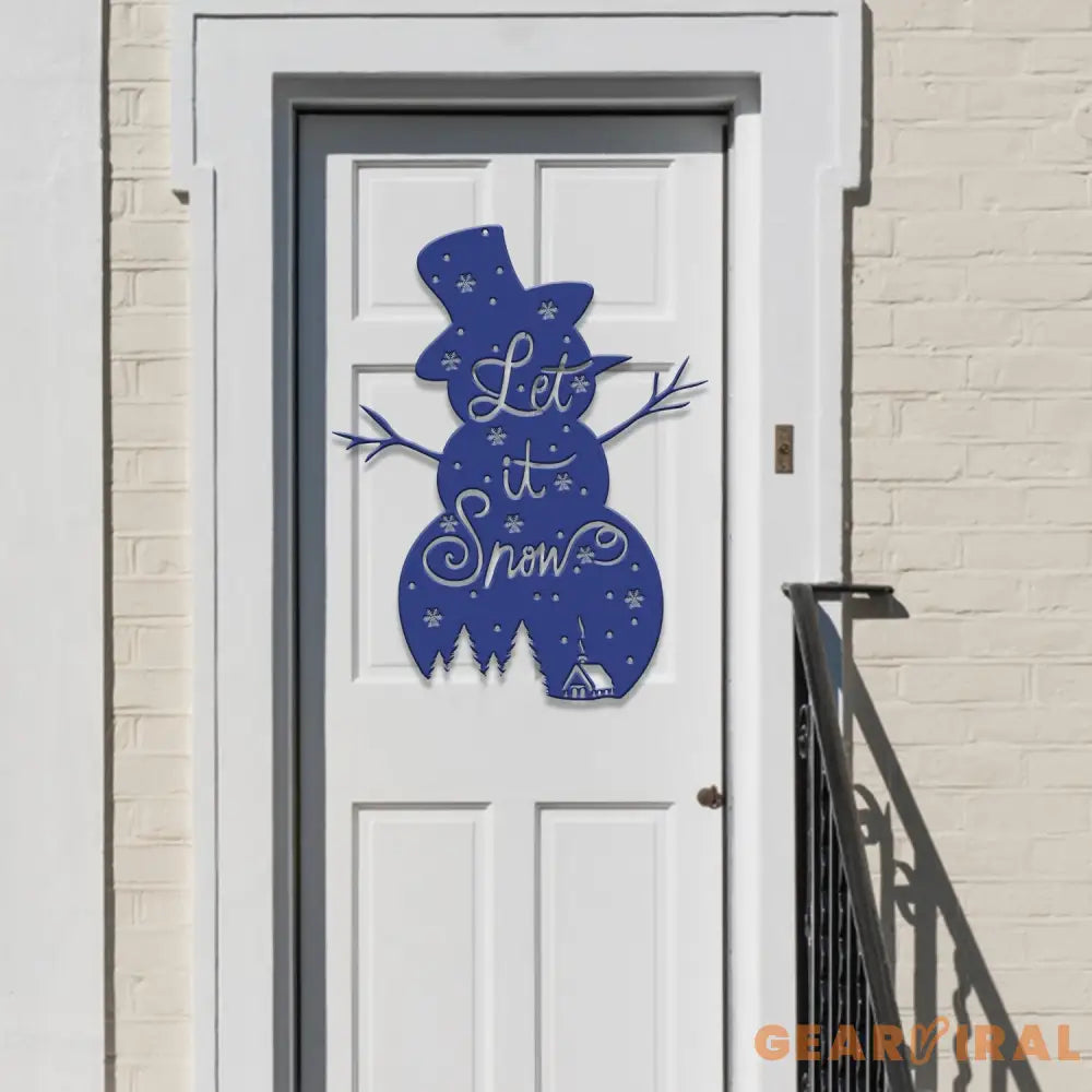 Let It Snow Christmas Metal Sign Snowman Sign Christmas Decor Christmas Decorations Holiday Decor Holiday Wall Art