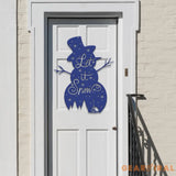 Let It Snow Christmas Metal Sign Snowman Sign Christmas Decor Christmas Decorations Holiday Decor Holiday Wall Art