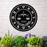 Libra Zodiac Metal Wall Art Personalized Libra Zodiac Name Sign Decoration For Room Libra Home Decor Custom Libra