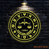 Libra Zodiac Metal Wall Art Personalized Libra Zodiac Name Sign Decoration For Room Libra Home Decor Custom Libra