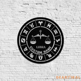 Libra Zodiac Metal Wall Art Personalized Libra Zodiac Name Sign Decoration For Room Libra Home Decor Custom Libra