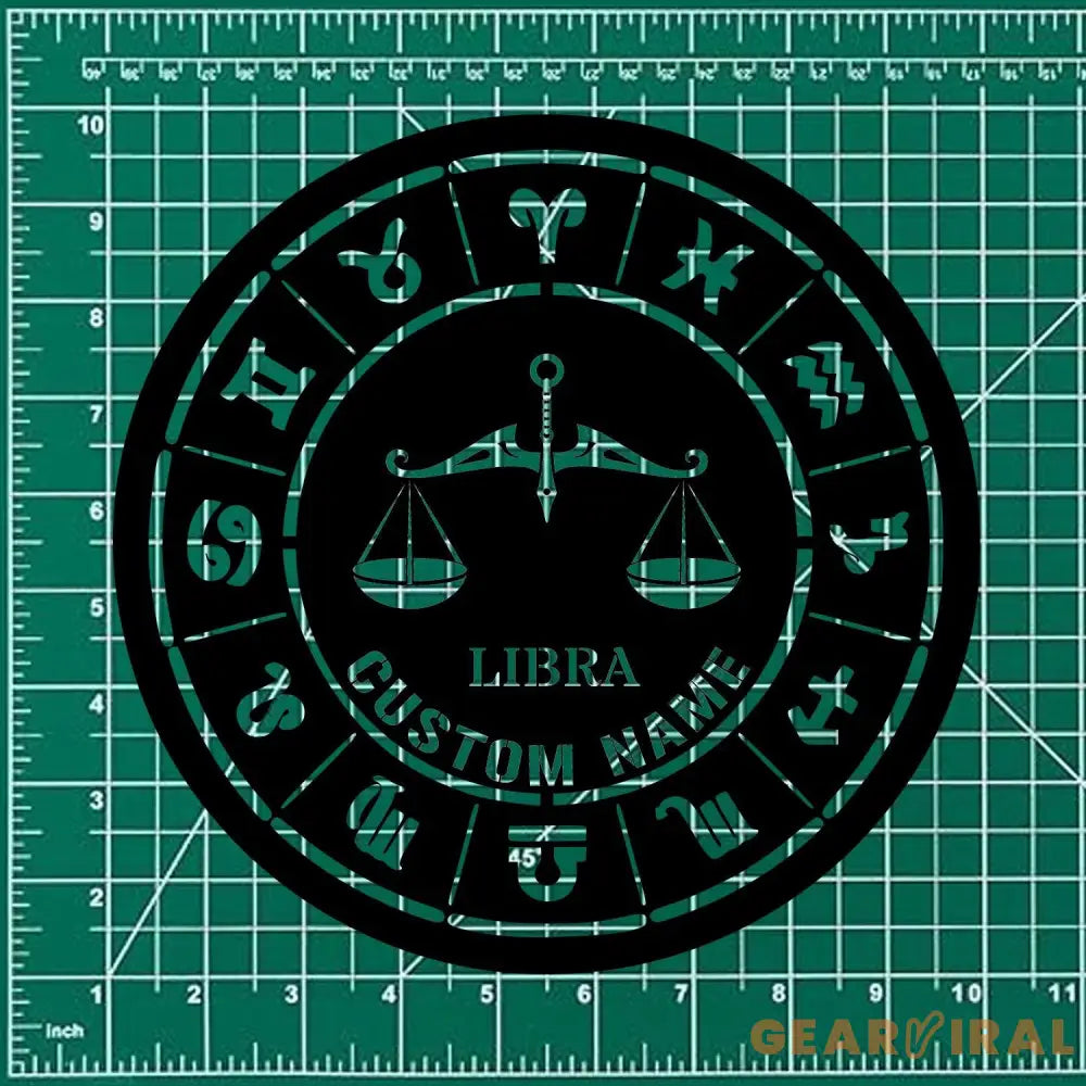 Libra Zodiac Metal Wall Art Personalized Libra Zodiac Name Sign Decoration For Room Libra Home Decor Custom Libra