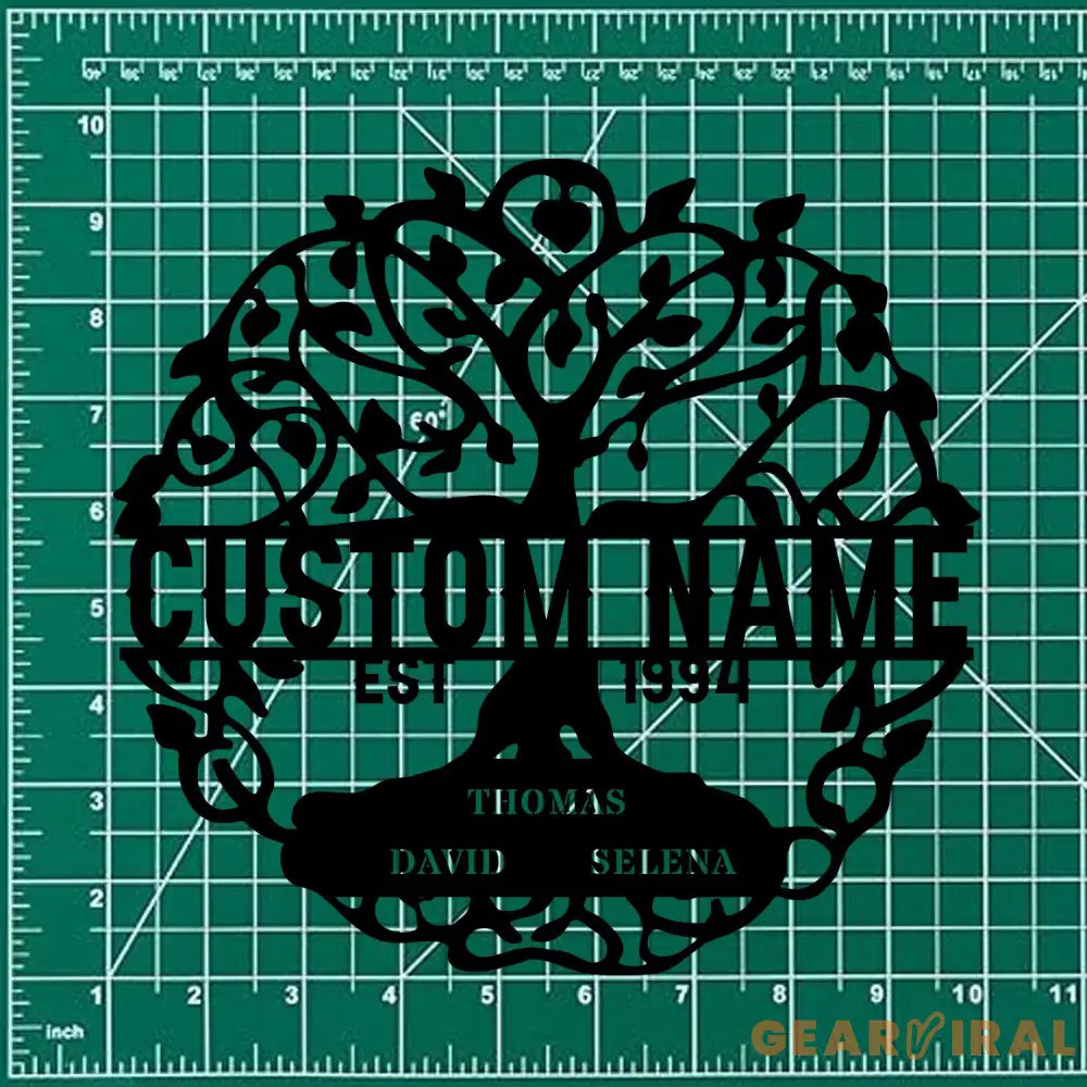 Life Tree Name Metal Sign with LED Lights Personalized Family Name Metal Sign Family Wall Decor Personalized Wall Art