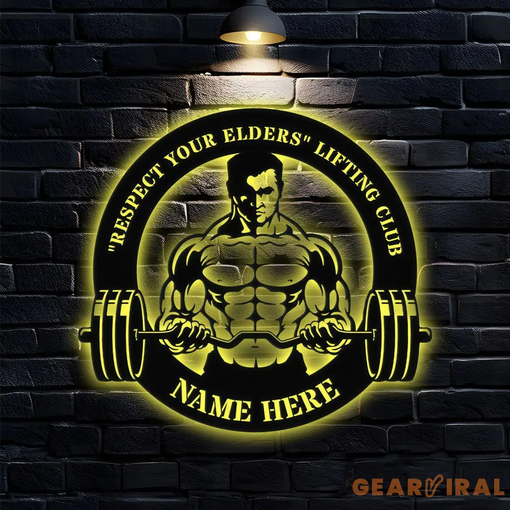 Lifting Club - Personalized Custom Shaped Metal Sign - Personalized Monogram Wall Art - Last Name Initial Hanging