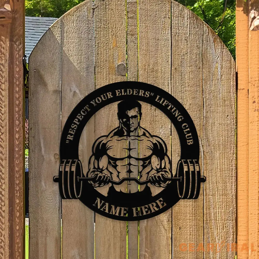 Lifting Club - Personalized Custom Shaped Metal Sign - Personalized Monogram Wall Art - Last Name Initial Hanging