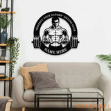 Lifting Club - Personalized Custom Shaped Metal Sign - Personalized Monogram Wall Art - Last Name Initial Hanging