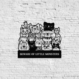 Little Monster Metal LED Sign, Personalized Family Led Sign, Outdoor Door Sign, Personalized Cat Wall Art, Gift for Housewarming, Cat Lover