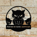 Little Monster Metal LED Sign Personalized Family Led Sign Outdoor Door Sign Personalized Cat Wall Art Gift for