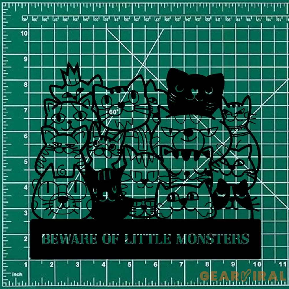 Little Monster Metal LED Sign Personalized Family Led Sign Outdoor Door Sign Personalized Cat Wall Art Gift for
