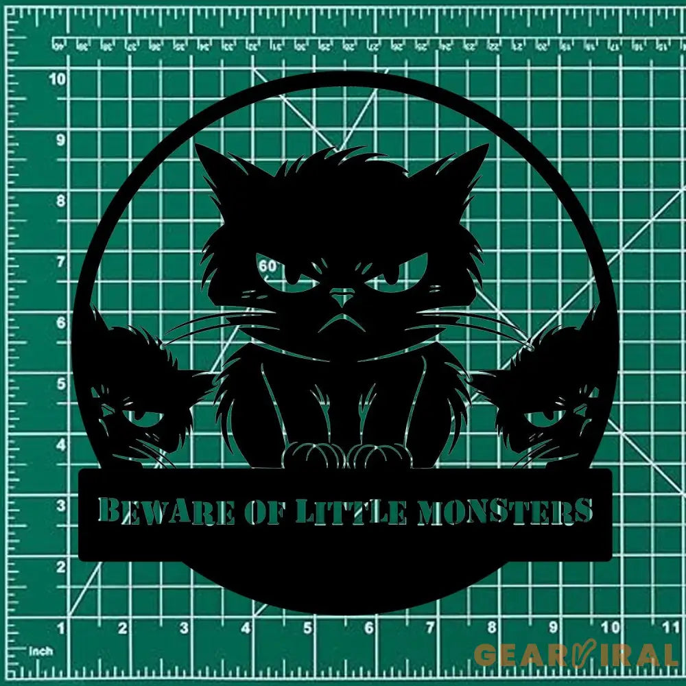 Little Monster Metal LED Sign Personalized Family Led Sign Outdoor Door Sign Personalized Cat Wall Art Gift for