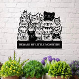 Little Monster Metal LED Sign Personalized Family Led Sign Outdoor Door Sign Personalized Cat Wall Art Gift for