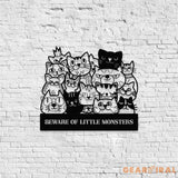 Little Monster Metal LED Sign Personalized Family Led Sign Outdoor Door Sign Personalized Cat Wall Art Gift for