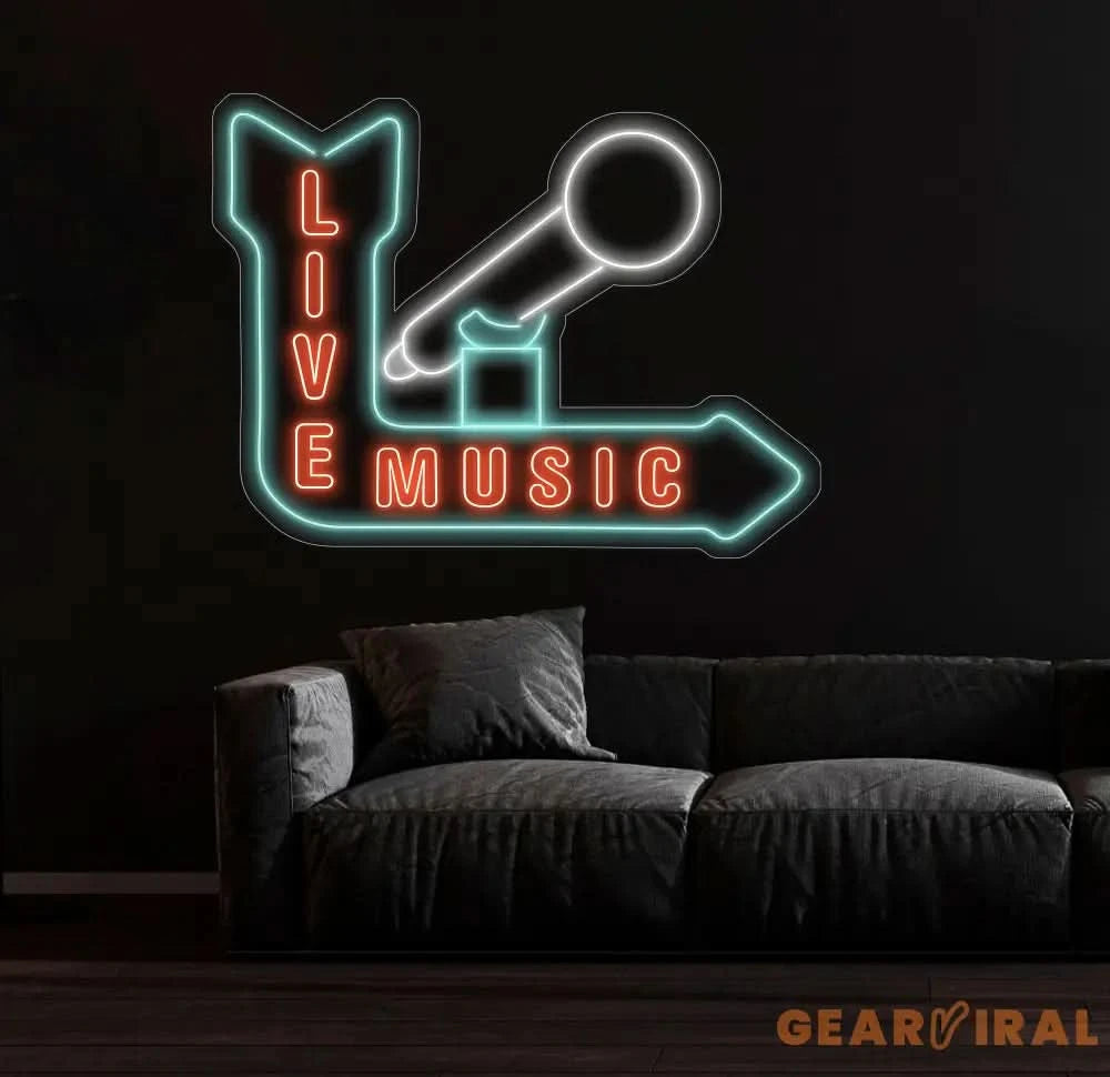 LIVE MUSIC LED Neon Sign Personalized Neon Light Up Sign Bar Nightclub Music Studio Wall Decor Living Room Decoration