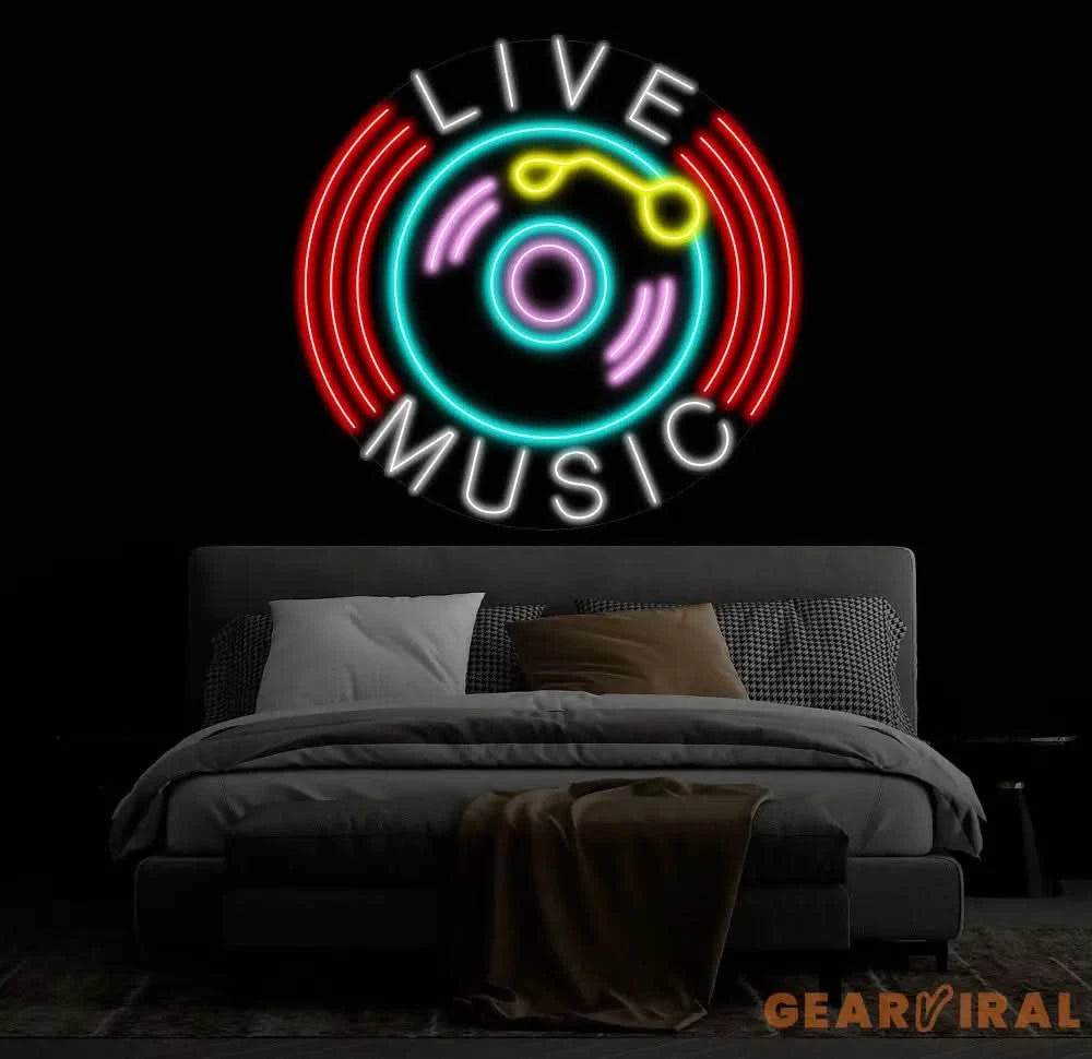 LIVE MUSIC LED Neon Sign Personalized Neon Light Up Sign Bar Nightclub Music Studio Wall Decor Living Room Decoration