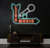 LIVE MUSIC LED Neon Sign Personalized Neon Light Up Sign Bar Nightclub Music Studio Wall Decor Living Room Decoration