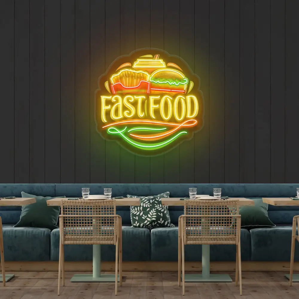 Logo For Fast Food Artwork Led Neon Sign Light