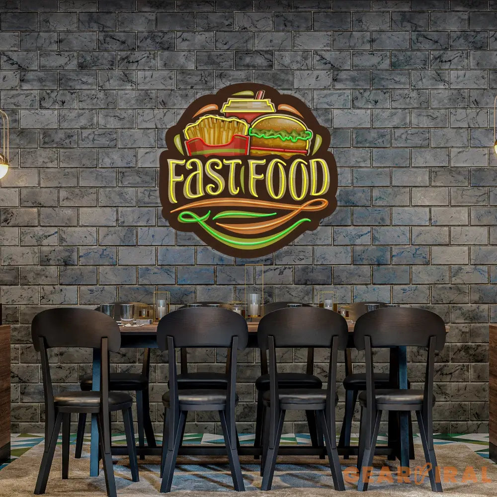 Logo For Fast Food Artwork Led Neon Sign Light